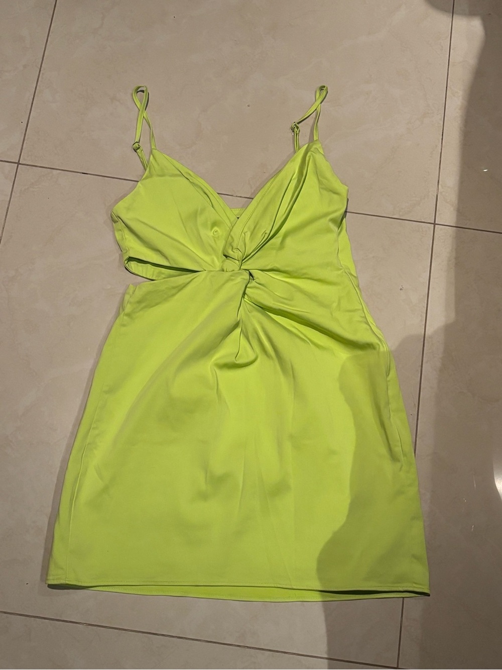 Zara Neon Lime Slip Dress